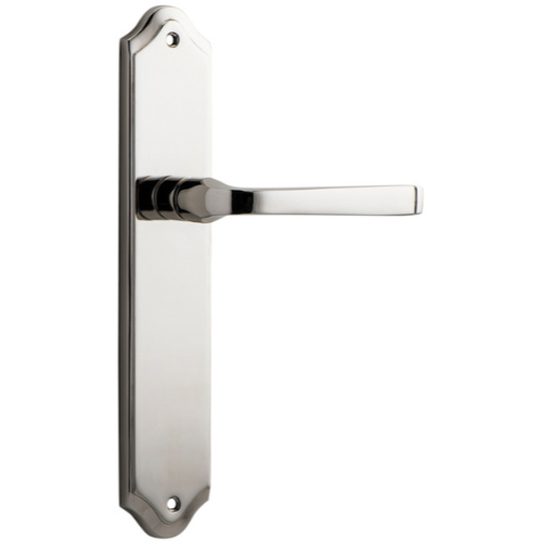 Door Lever Annecy Shouldered Latch Polished Nickel H237xW50xP65mm in Polished Nickel