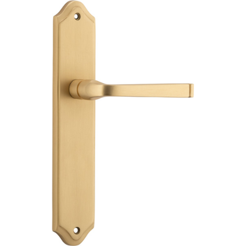 Door Lever Annecy Shouldered Latch Brushed Brass H237xW50xP65mm in Brushed Brass