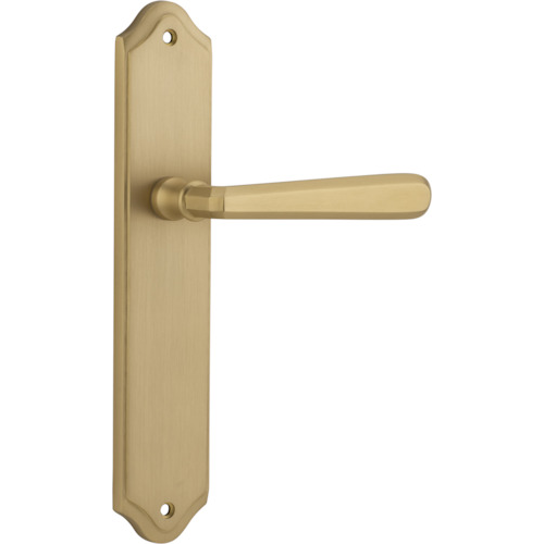 Door Lever Copenhagen Shouldered Latch Pair Brushed Brass H250xW48xP61mm in Brushed Brass