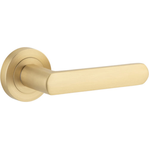 Door Lever Osaka Round Rose Brushed Brass D52xP55mm

(Latch/Lock Sold Separately) in Brushed Brass