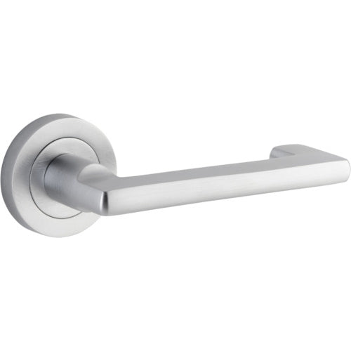 Door Lever Baltimore Return Round Rose Brushed Chrome D52xP58mm

(Latch/Lock Sold Separately) in Brushed Chrome