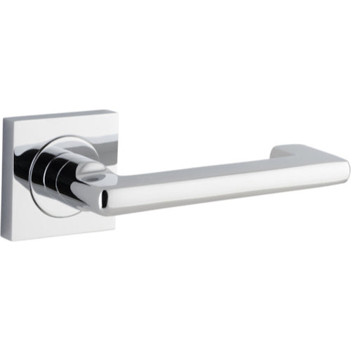 Door Lever Baltimore Return Square Rose Polished Chrome H52xW52xP58mm

(Latch/Lock Sold Separately) in Polished Chrome