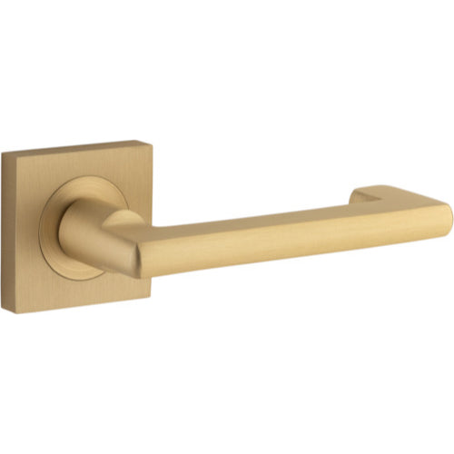 Door Lever Baltimore Return Square Rose Brushed Brass H52xW52xP58mm

(Latch/Lock Sold Separately) in Brushed Brass