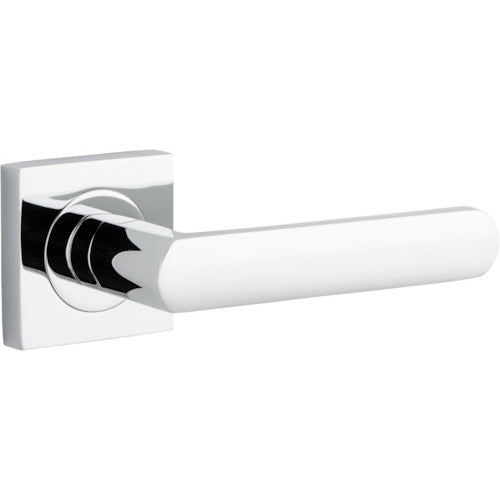 Door Lever Osaka Square Rose Polished Chrome H52xW52xP55mm

(Latch/Lock Sold Separately) in Polished Chrome