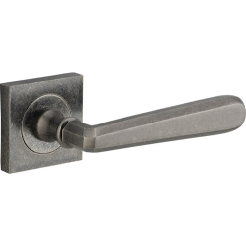 Door Lever Copenhagen Square Rose Distressed Nickel H52xW52xP61mm

(Latch/Lock Sold Separately) in Distressed Nickel