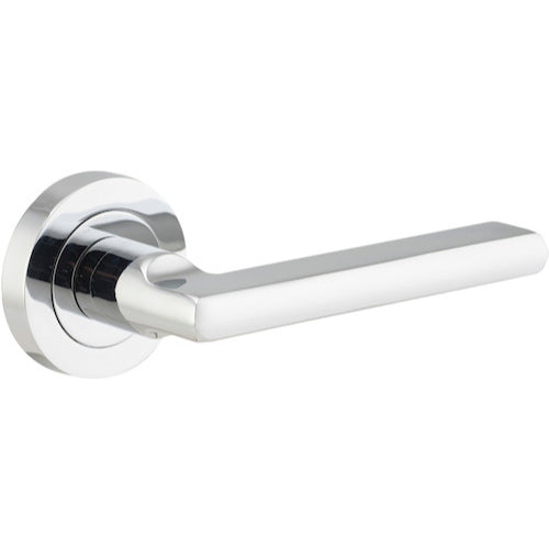 Door Lever Baltimore Round Rose Pair Polished Chrome D52xP58mm

(Latch/Lock Sold Separately) in Polished Chrome