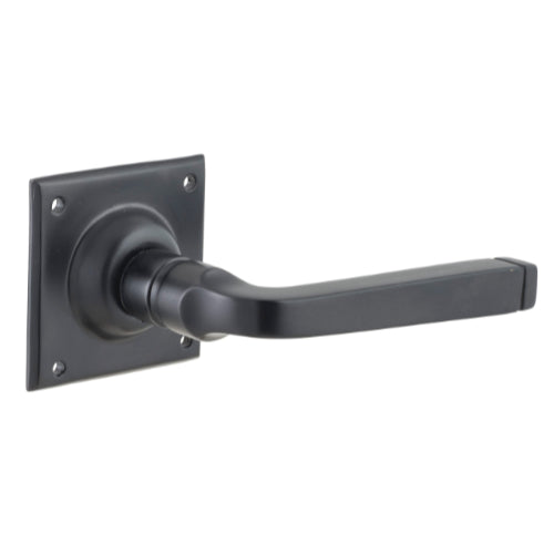Door Lever Menton Square Rose Pair Matt Black H60xW60xP70mm

(Latch/Lock Sold Separately) in Matt Black