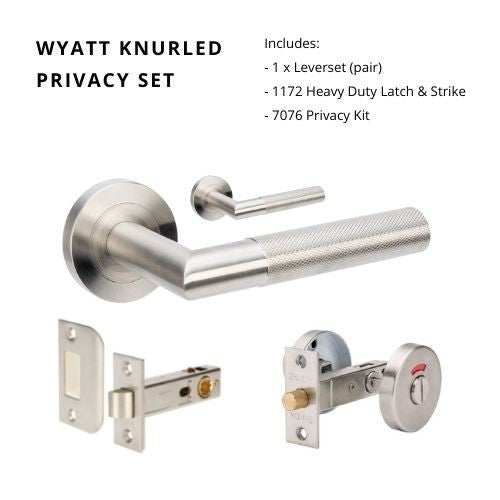 Wyatt Privacy Set, includes 1131 & 7076 privacy kit in Satin Stainless