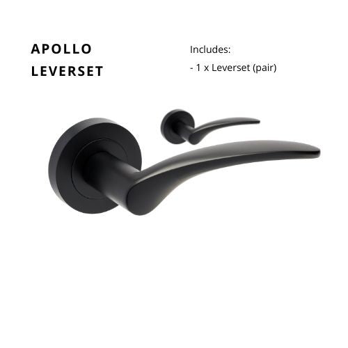 Apollo Round Rose Leverset in Black