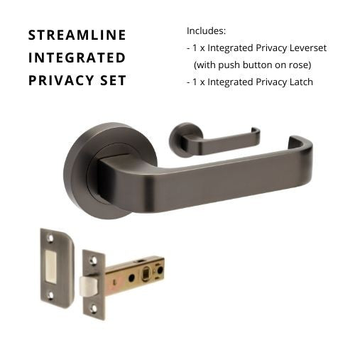 Streamline Privacy Set, Includes Integrated Privacy Latch in Graphite Nickel