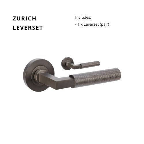 Zurich Lever Set in Graphite Nickel