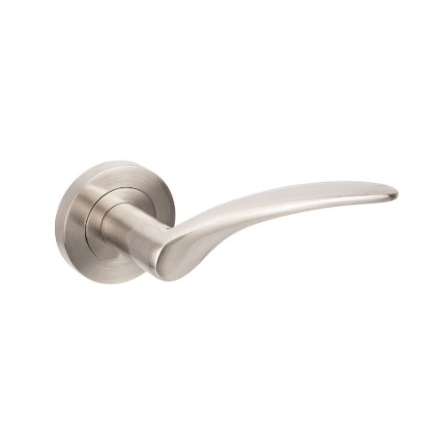 Apollo Round Rose Leverset in Brushed Nickel