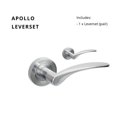 Apollo Round Rose Leverset in Satin Chrome