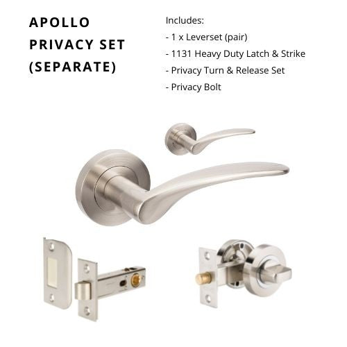 Apollo Privacy Set, Includes 1131 & 7032 Privacy Kit in Brushed Nickel