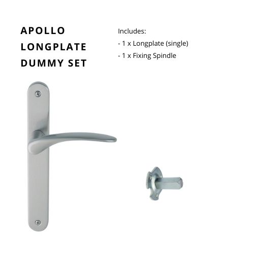 Apollo Longplate Dummy Set - Left Hand in Satin Chrome