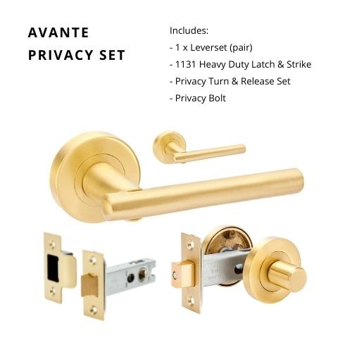 Avante Privacy Set, Includes 1131 & 7032 Privacy Kit in Satin Brass