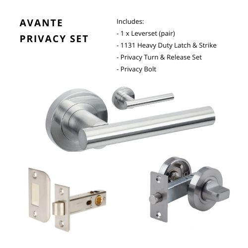Avante Privacy Set, Includes 1131 & 7032 Privacy Kit in Satin Chrome