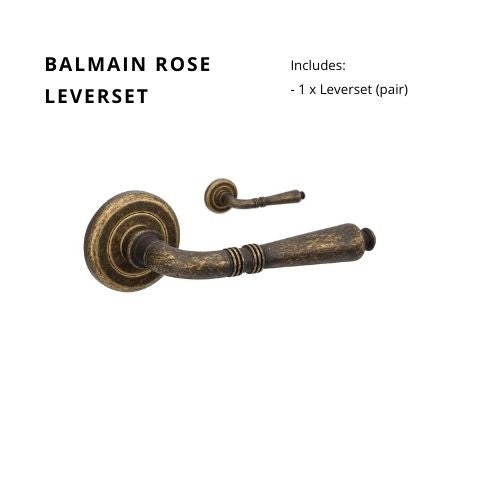 Balmain Lever Set in Rustic Brass