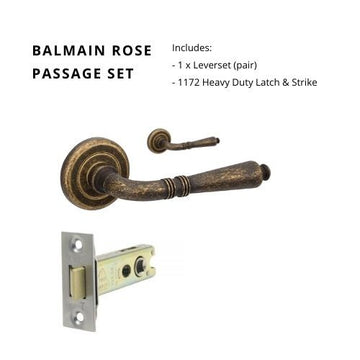 Balmain Passage Set, Rustic Brass in Rustic Brass