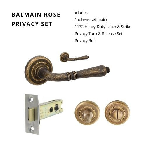 Balmain Privacy Set, Rustic Brass in Rustic Brass