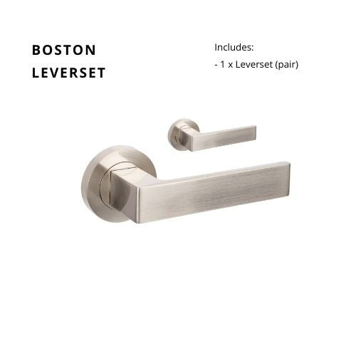 Boston Lever Set in Brushed Nickel