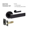 Boston Passage Set, Includes Latch in Black