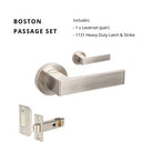 Boston Passage Set, Includes Latch in Brushed Nickel