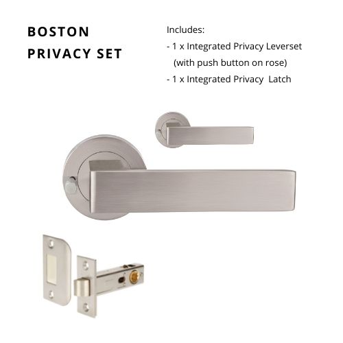 Boston Privacy Set, Includes Privacy Latch in Brushed Nickel