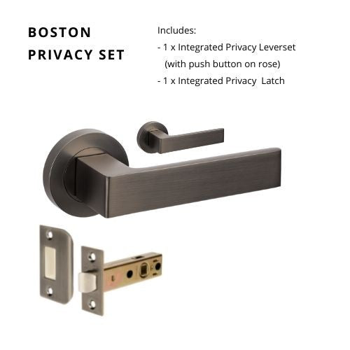Boston Privacy Set, Includes Privacy Latch in Graphite Nickel