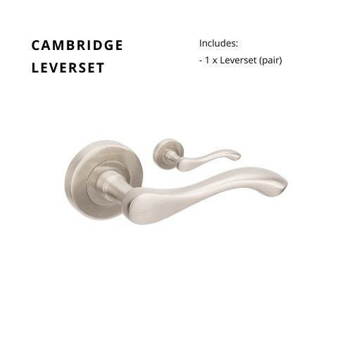 Cambridge Lever Set in Brushed Nickel