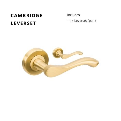 Cambridge Lever Set in Satin Brass
