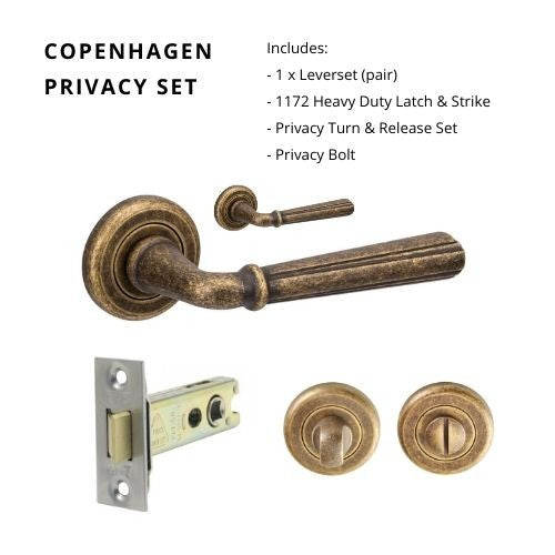 Copenhagen Privacy Set, Rustic Brass in Rustic Brass