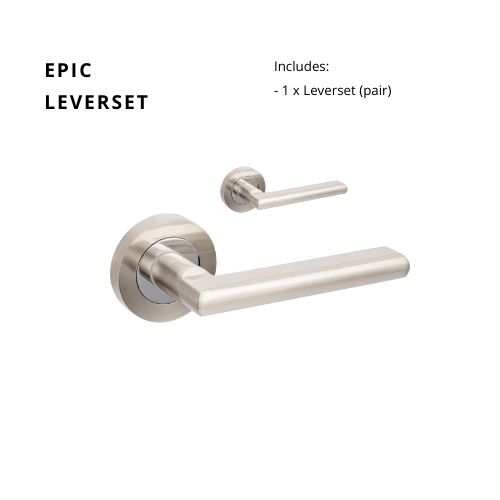 Epic Lever Set in Brushed Nickel / Chrome Plated