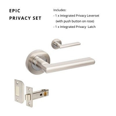 Epic Privacy Set, Includes Privacy Latch in Brushed Nickel / Chrome Plated