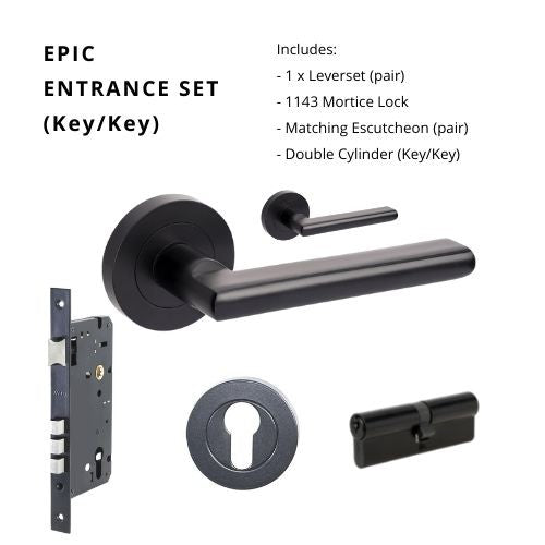 Epic Entrance Set - includes 10020, 1143, 9035 & 1147 (70mm Key/Key) in Black