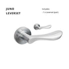 Juno Round Rose Leverset in Satin Chrome