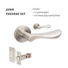 Juno Passage Set, Includes 1131 Latch in Brushed Nickel