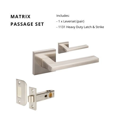 Matrix Passage Set, Includes 1131 Latch in Brushed Nickel