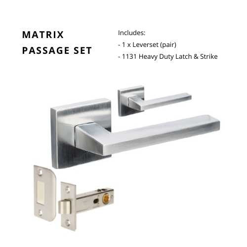Matrix Passage Set, Includes 1131 Latch in Satin Chrome