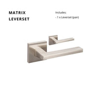 Matrix Square Rose Leverset in Brushed Nickel
