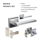 Matrix Privacy Set, Includes 1131 & 8101 Privacy Kit in Satin Chrome