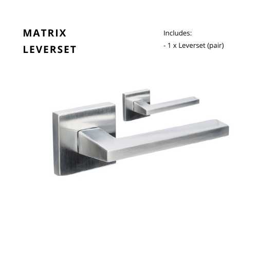 Matrix Square Rose Leverset in Satin Chrome