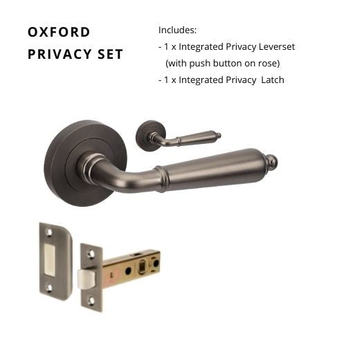 Oxford Privacy Set, Includes Privacy Latch (Assembly) in Graphite Nickel
