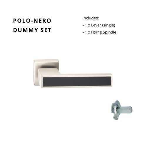 Polo - Nero Square Rose Dummy Set - Right Hand in Brushed Nickel