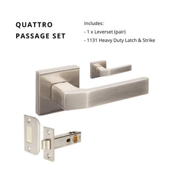 Quattro Passage Set, Includes 1131 Latch in Brushed Nickel