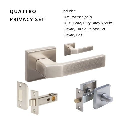 Quattro Privacy Set, Includes 1131 & 8101 Privacy Kit in Brushed Nickel