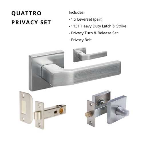 Quattro Privacy Set, includes 1131 & 8101 privacy kit in Satin Chrome