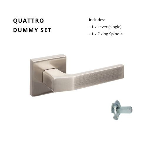 Quattro Dummy Lever, Right Hand in Brushed Nickel