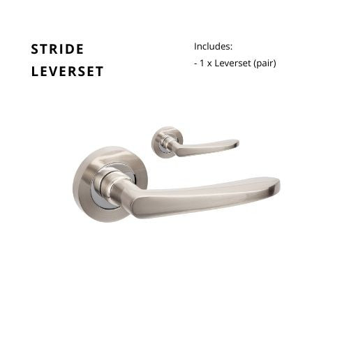Stride Lever Set in Brushed Nickel / Chrome Plated