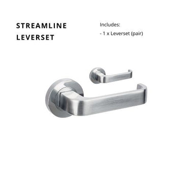 Streamline Round Rose Leverset in Satin Chrome